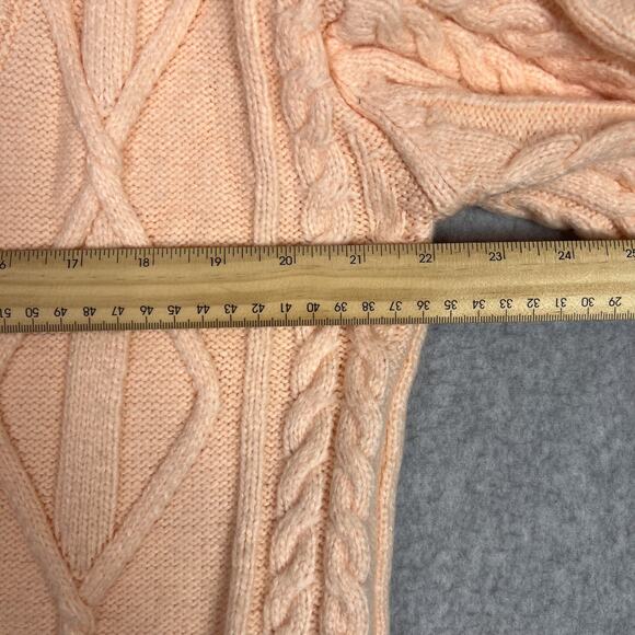 For Love & Lemons Peach Cable Knit Balloon Sleeves Oversized Cardigan Size Small - Picture 8 of 10